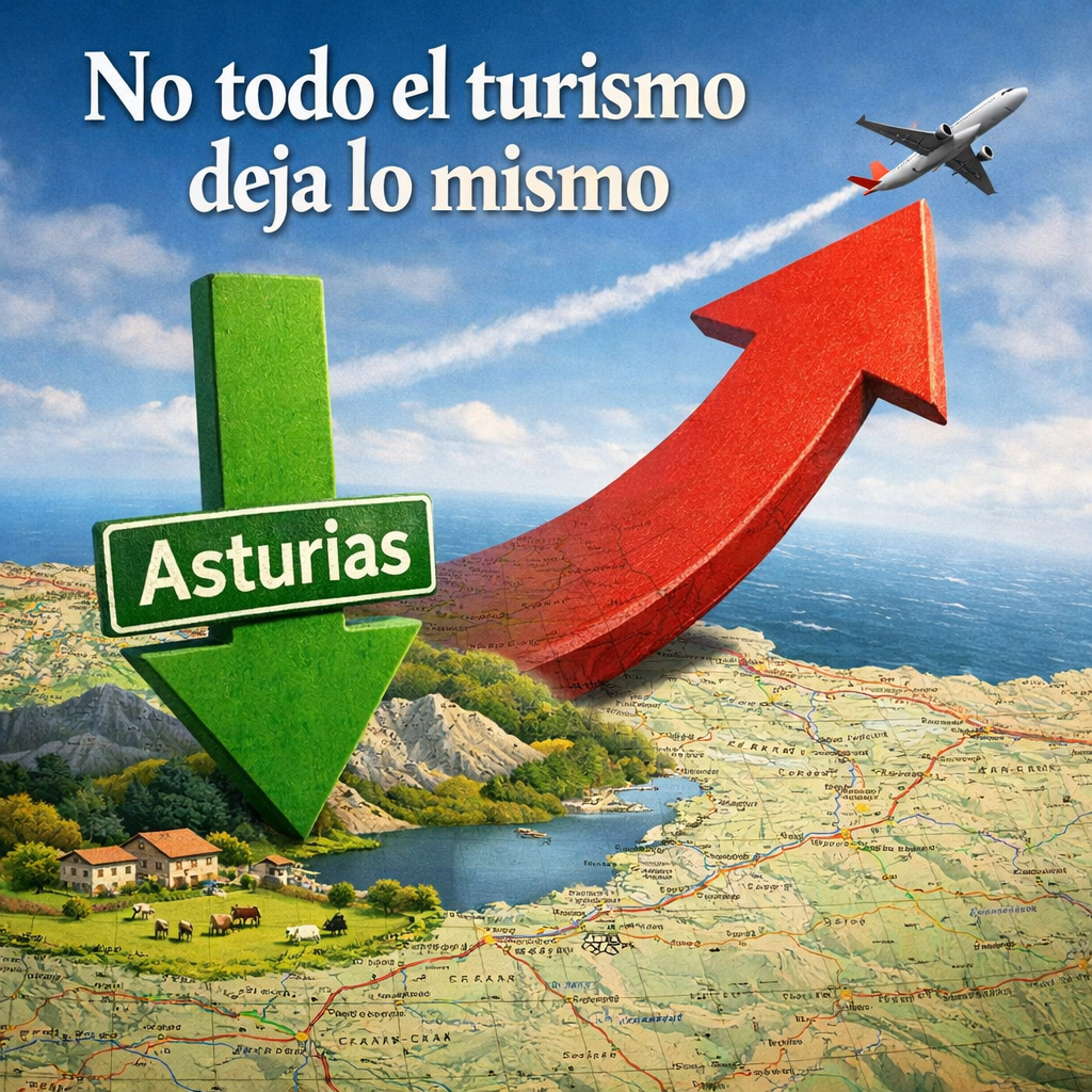 Comparativa del impacto económico del turismo en Asturias entre VUT y grandes cadenas hoteleras
